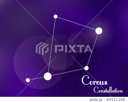 Corvus constellation. Starry night sky. Cluster of Corvus constellation. Starry night sky. Cluster of 64571106