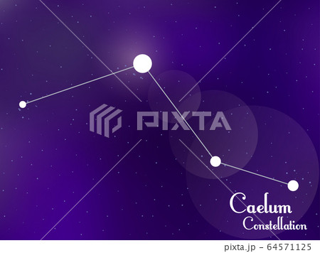 Caelum constellation. Starry night sky. Cluster of Caelum constellation. Starry night sky. Cluster of 64571125