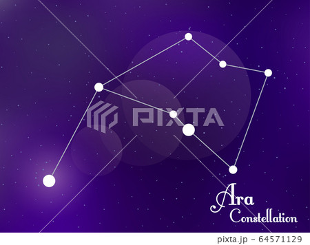 Ara constellation. Starry night sky. Cluster of Ara constellation. Starry night sky. Cluster of 64571129