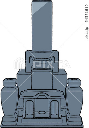 シンプルな日本のお墓のイラスト素材