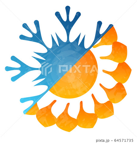 Snowflake sun symbol air conditioning Snowflake sun symbol air conditioning 64571735