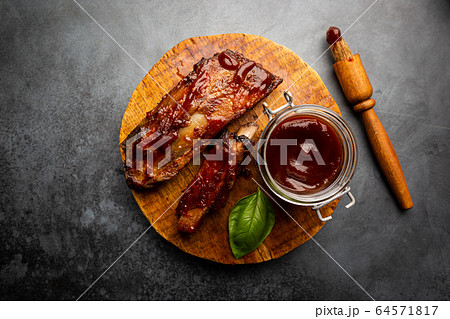 Delicious BBQ ribs 64571817