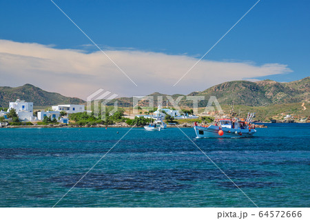 The beach and fishing village of Pollonia in Milos, Greece The beach and fishing village of Pollonia in Milos, Greece 64572666