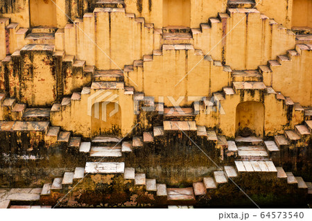 Stairs of Panna Meena ka Kund stepwell in Jaipur, Rajasthan, India 64573540