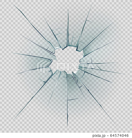 Broken and cracked glass with realistic shatters Broken and cracked glass with realistic shatters 64574046