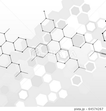 Hexagonal abstract connect background on grey background. Vector illustration 64574267