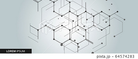 Vector network hexagon and connected cells background Vector network hexagon and connected cells background 64574283