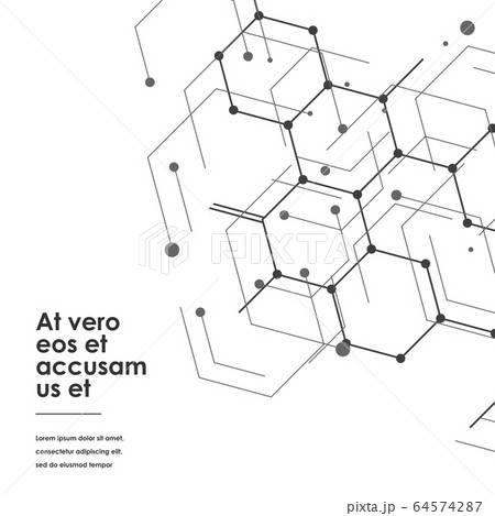 Science design with molecular structure. Abstract vector medical background 64574287