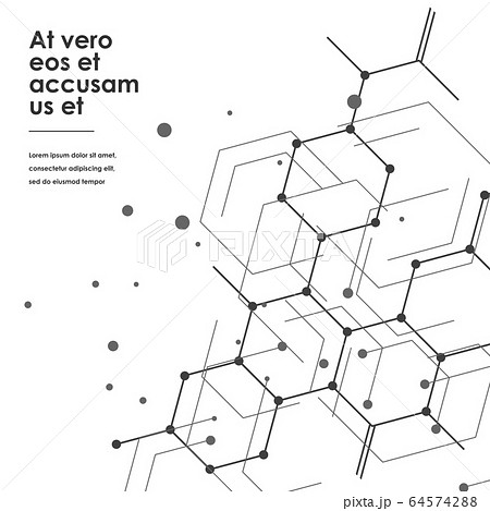 Science design with molecular structure. Abstract vector medical background 64574288