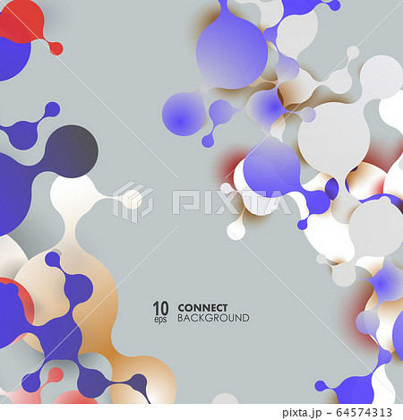 Abstract background with connect metaballs. Used for medical, healthcare, network, connect, social media and global concepts 64574313