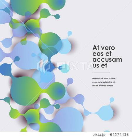 Abstract molecules background with cells. Vector medical background 64574438