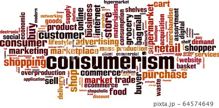 Consumerism word cloud 64574649