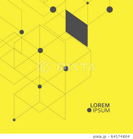Vector Abstract Geometric Background. Fantasy of Hexagons 64574804