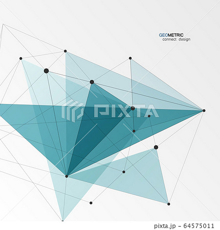 Geometric Triangle Vector Background. Triangles Connect Pattern for Business Presentations, Annual Report and Start Up Ideas 64575011