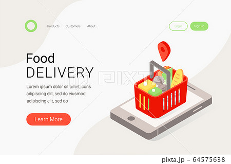Food delivery, online grocery shopping concept Food delivery, online grocery shopping concept 64575638