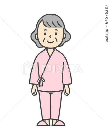 高齢女性患者のイラスト素材