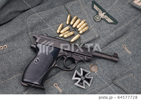 WWII era nazi german army 9 mm semi-automatic WWII era nazi german army 9 mm semi-automatic 64577728