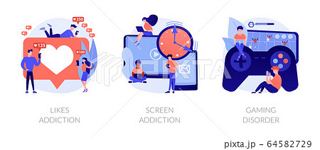 Technology addiction vector concept metaphor. 64582729