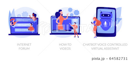 Virtual help and assistance vector concept metaphor. 64582731