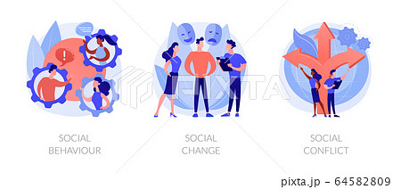 People interaction and communication abstract concept vector illustrations. People interaction and communication abstract concept vector illustrations. 64582809