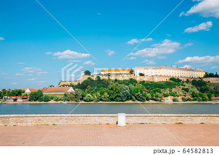 Petrovaradin Fortress on Danube river in Novi Sad, Serbia 64582813