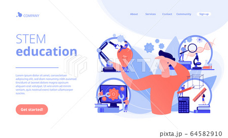 STEM education concept landing page 64582910