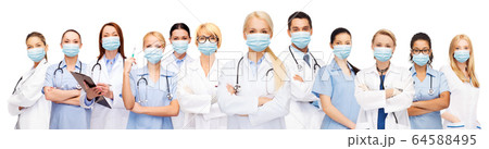 doctors and nurses in protective medical masks doctors and nurses in protective medical masks 64588495