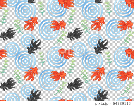Goldfish, waterweed, ripple pattern 64589113