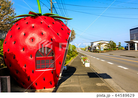 フルーツバス停:イチゴ 【長崎県諫早市小長井町】 フルーツバス停:イチゴ 【長崎県諫早市小長井町】 64589629