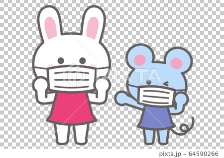 Preventing infectious diseases / Rabbits and mice wearing masks Preventing infectious diseases / Rabbits and mice wearing masks 64590266