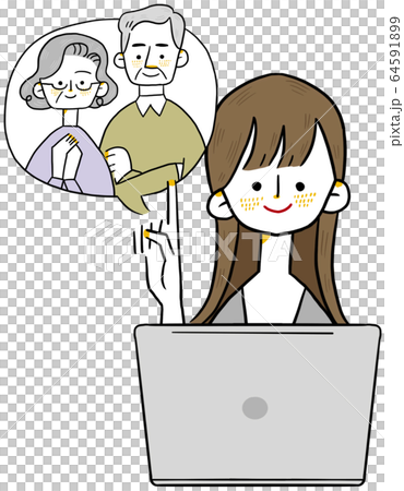 案内 女性 高齢者 案内 女性 高齢者 64591899