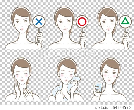 Illustration of woman doing heatstroke measures Illustration of woman doing heatstroke measures 64594550