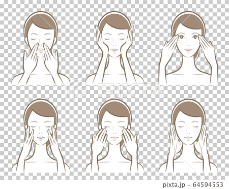 一個女人在做護膚的插圖 64594553