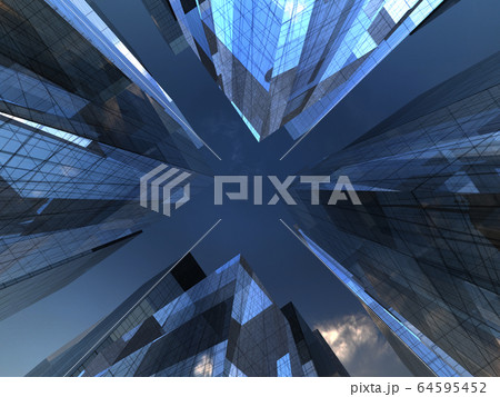 CGイラスト 立体 長方形 ビル マンション 放射状 あおり CGイラスト 立体 長方形 ビル マンション 放射状 あおり 64595452