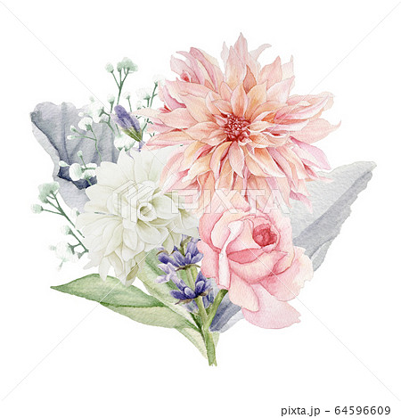Watercolor Flowers Clipart, Floral Wedding Invitation Watercolor Flowers Clipart, Floral Wedding Invitation 64596609