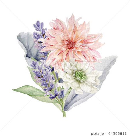 Watercolor Flowers Clipart, Floral Wedding Invitation Watercolor Flowers Clipart, Floral Wedding Invitation 64596611