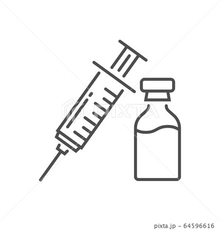 Vaccine Related Vector Thin Line Icon のイラスト素材 64596616 Pixta