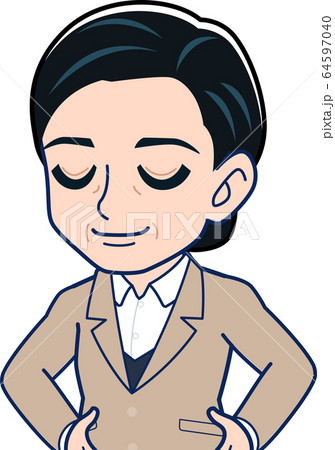 中堅のきれいなスーツを着た女子社員 64597040