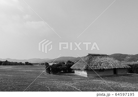 原の辻遺跡　モノクロ　【長崎県壱岐市】 64597195