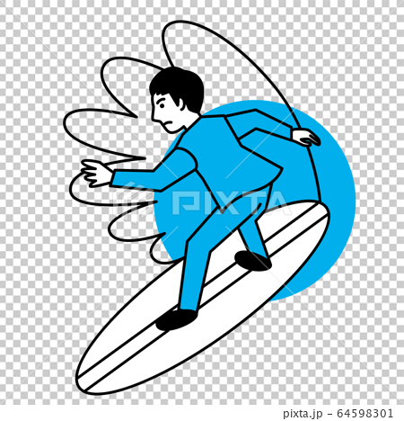 スポーツ 男性 サーフィンのイラスト素材