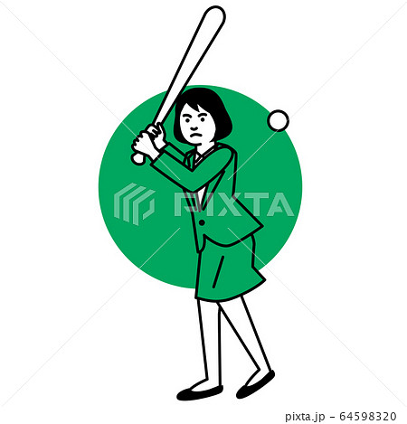 スポーツ 女性 野球 ソフトボールのイラスト素材 6459