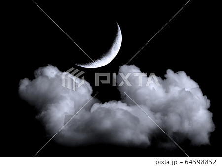 The moon in the night skyのイラスト素材 [64598852] - PIXTA
