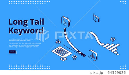 Long tail keyword isometric landing page, banner 64599026
