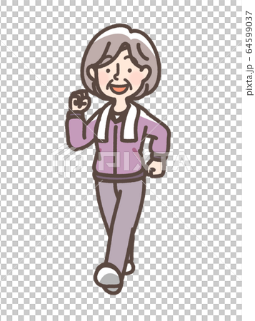 ジョギング ウォーキング おばあさん ジョギング ウォーキング おばあさん 64599037