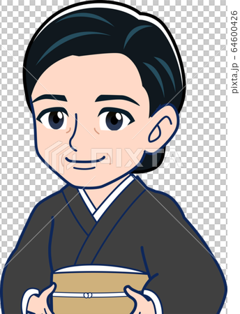 Woman in black kimono Woman in black kimono 64600426
