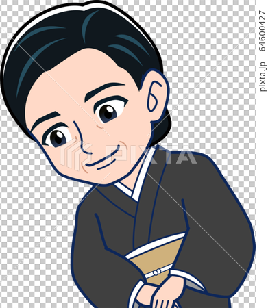 Woman in black kimono 64600427