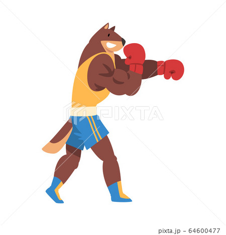 Powerful Dog Boxing with Gloves, Sportive Animal Character Wearing Uniform Doing Sports Vector Illustration Powerful Dog Boxing with Gloves, Sportive Animal Character Wearing Uniform Doing Sports Vector Illustration 64600477