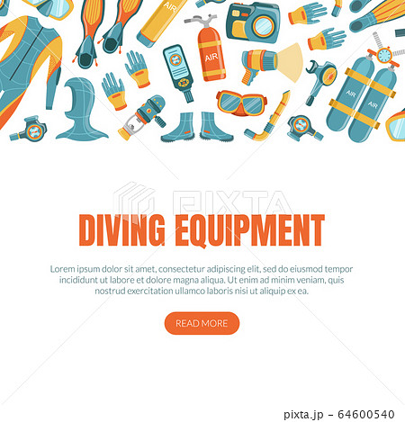 Scuba Diving Equipment Landing Page Template, Diving Water Active Sport Vector Illustration Scuba Diving Equipment Landing Page Template, Diving Water Active Sport Vector Illustration 64600540