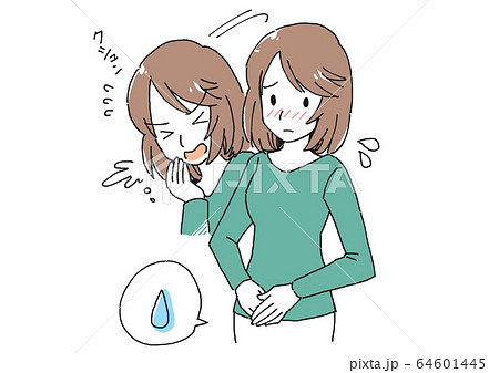 尿漏れに悩む女性のイラスト 64601445