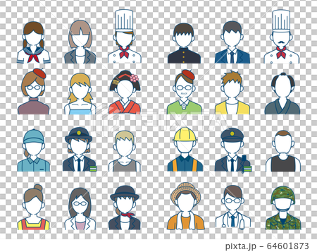 男女職業アイコン素材 男女職業アイコン素材 64601873
